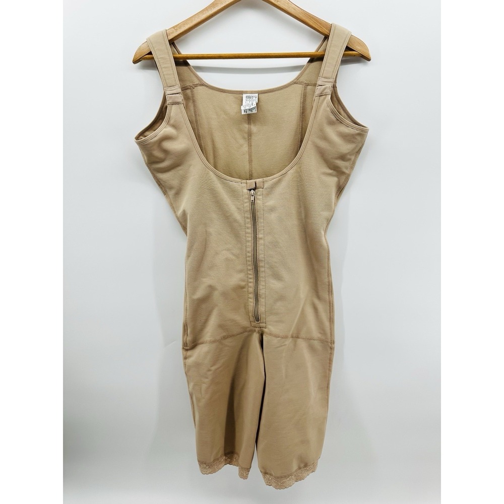 Diane Dugotex Full Body Shapewear Bodysuit XXL Nude Compression Front Zip Midi
